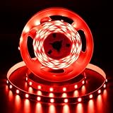 echosari Strip Lights USB, 9.8Ft 180 LED Strip Lights Cuttable 2835 SMD Super Bright with Self-Adhesive DIY for Cabinet Photo Frames Desks Monitor Shelves Decor (Red)