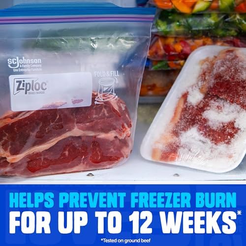 Ziploc Medium Food Storage Freezer Bags, Grip 'n Seal Technology for Easier Grip, Open and Close, 19 Count — view 3