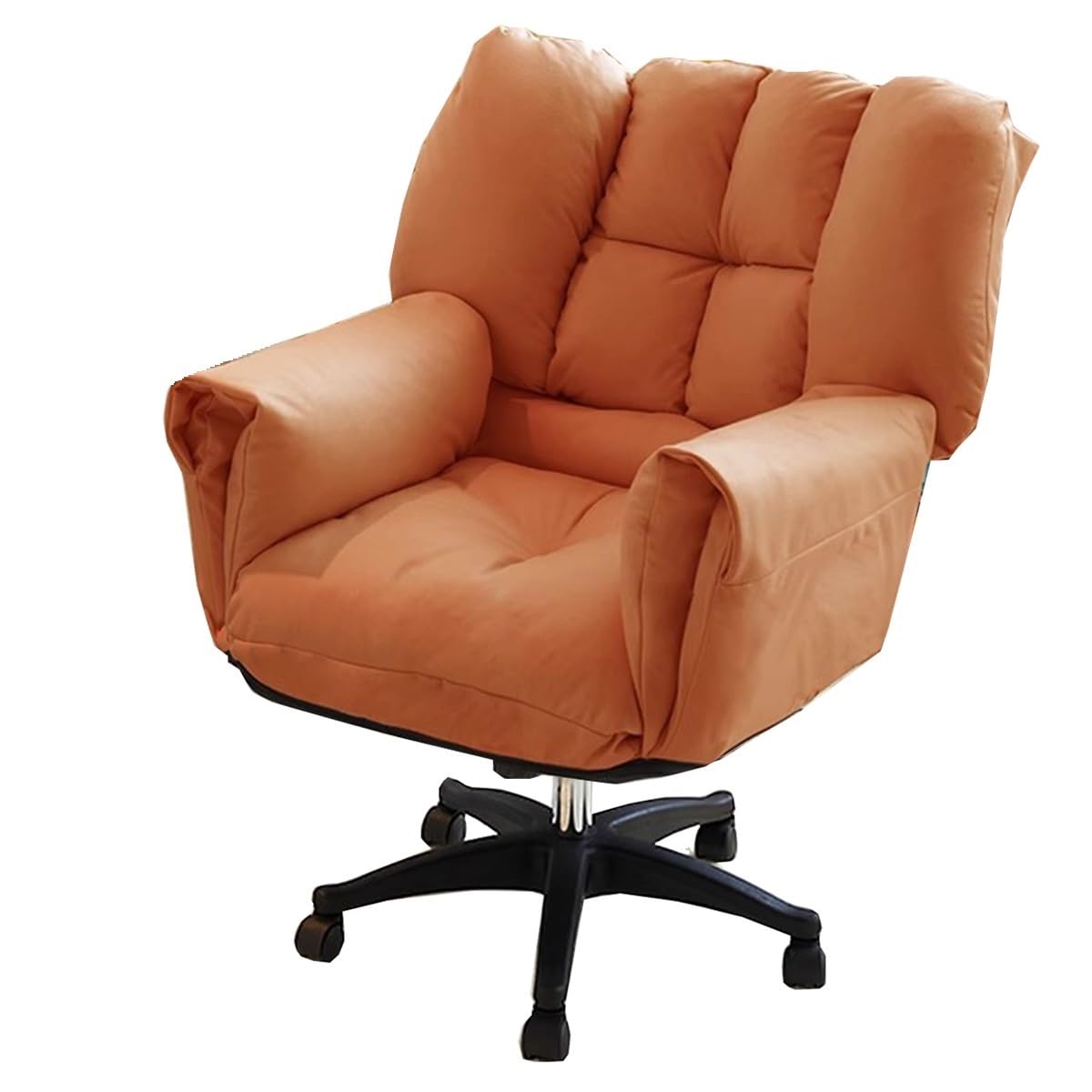 HTTGDGDH Adjustable High Back Executive Office Chair Recliner Swivel Lazy Sofa With Soft Armrests & Padded Backrest Ergonomic Design For Comfort,Orange-A