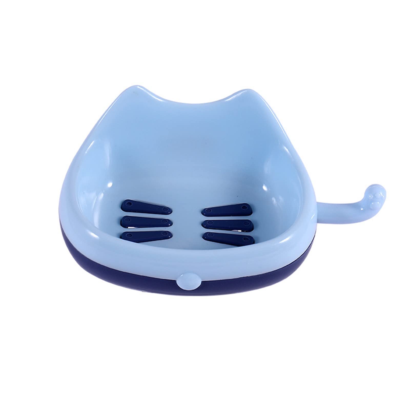 JINGYAN Jaboneras Caja de jabón montada en la Pared con Drenaje Gato Modelado(Blue)