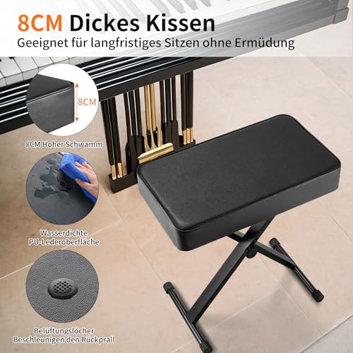 Tabouret Piano Reglable en Hauteur 50-52-54-56CM, Banc Piano avec Coussin en PU de 8CM, Banquette Piano Pliable, Siege Piano en Forme de X, Chaise Piano Tabouret de Piano Capacité Portante 100KG, Noir - Les Beatles, Paul McCartney, John Lennon, RIngo Starr, George Harrison Tabouret Piano Reglable en Hauteur 50-52-54-56CM, Banc Piano avec Coussin en PU de 8CM, Banquette Piano Pliable, Siege Piano en Forme de X, Chaise Piano Tabouret de Piano Capacité Portante 100KG, Noir – Image 6