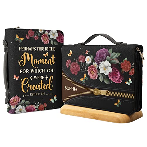 Godlybible Personalized Leather Bible Cover, Christian Gifts For Women, Men, Religious Gifts Motivational Faith Perhaps This Is The Moment For Which You Were Created Esther 4 14 Nnrz0404003A #TOP3