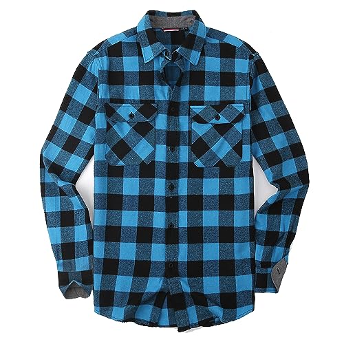 Alex Vando Mens Button Down Shirts Regular Fit Long Sleeve Casual Plaid Flannel Shirt