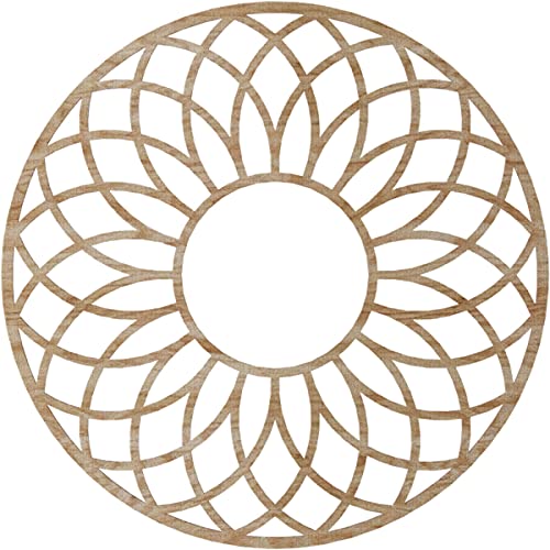 Image of Ekena Millwork 40 inchOD x 13 5 /8 inchID x 1 /4 inchT Cannes Wood Fretwork Pierced Ceiling Medallion, Red Oak