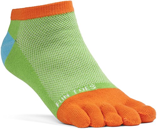 Image of FUN TOES Women's Cotton Toe Socks-Barefoot Running- Breathable- 6 Pairs Pack-Size 9-11 Lightweight