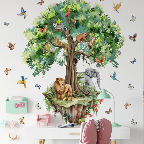 Vinilos decorativos árbol suspendido jungla 51.57x48.03 pulgadas
