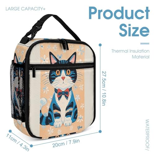 3Pcs Backpack Sets Cute Cheshire Cat Print Travel Daypack 3 in 1 Lightweight Backpack Set with Lunch Bag And Cosmetic Bag4