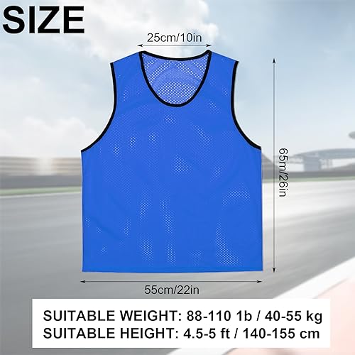 24 Pack Scrimmage Training Vest, Nylon Mesh Team Practice Vests Pinnies Jerseys Train Vest for Adult Youth Sport Basketball Soccer Football - Image 3