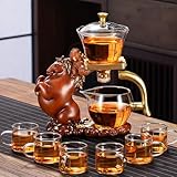 Glas-Teekannen-Set,Tier-Vogel-Design Bunt Lazy Kungfu Glas-Teeservice...