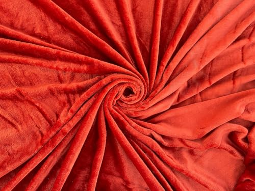 Image of Sands 300TC Luxurious Bedsheets for Winter, Heavy Velvet Bedsheets, King Size Fitted Warm Double Bedsheet, 72 x 78 x 10 inches, with 2 Pillow Covers, Zipper Closer (Orange)