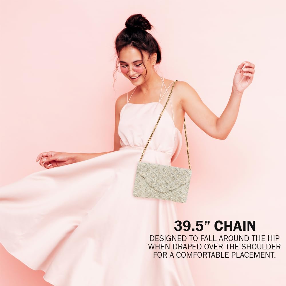 Bridal Purse Ivory Scallop Pearl Clutch Bag, Bridal Clutch, Hand Beaded Bride Purse for Evening Bag, Bachelorette Party, Gifts for Engagement, Bridal Shower, Wedding Party - Image 8