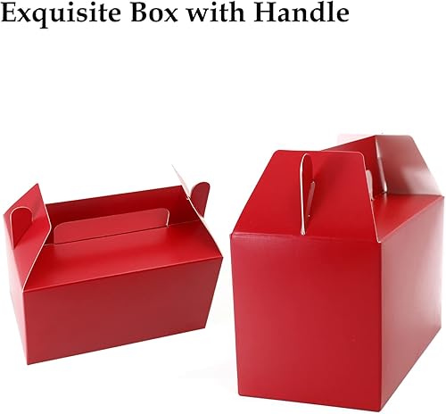 Miniatura 5 de Oletx 12 cajas de regalo de color rojo oscuro, caja pequeña de regalo de fiesta de 5.9 pulgadas, caja de golosinas, caja de dulces para fiestas de