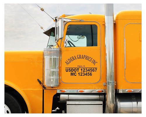 Custom US DOT Trucking Decal Sticker – Waterproof Vinyl Truck USDOT/MC/GVWR/VIN Numbers Sign – Customizable Size & Color for 18-Wheeler, Tow Truck, Van Fleet (Made in USA)
