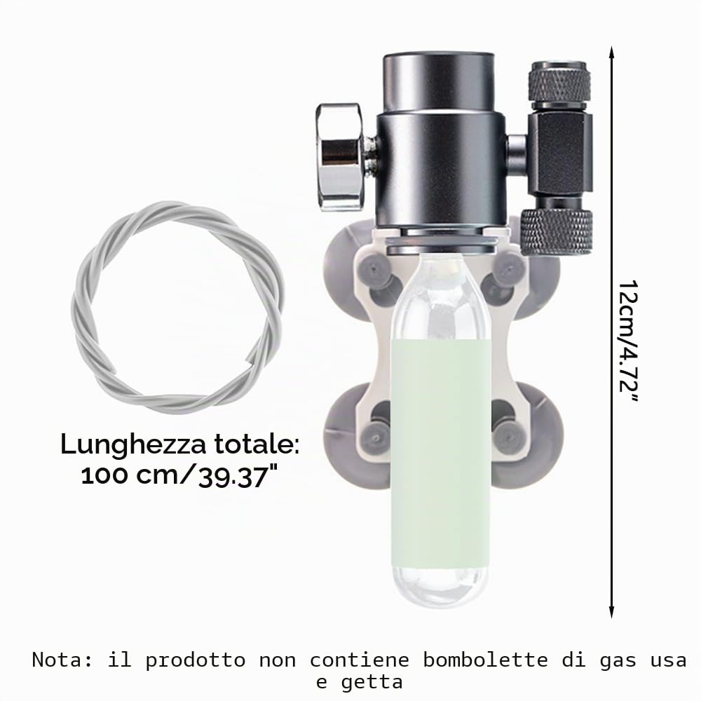 DONGKER Sistema di CO2 da Tavolo per Acquari, Regolatore di CO2 con Contabolle e Valvola di Ritegno, Kit di Sistema Acquario CO2 Bolla Contatore per Piante da Acquario