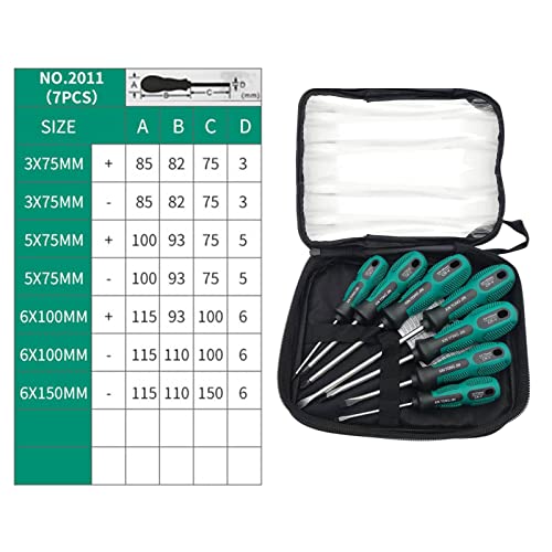 shamjina Chave de fenda magnética manual antiderrapante precisão fácil de pendurar kit de chave de f