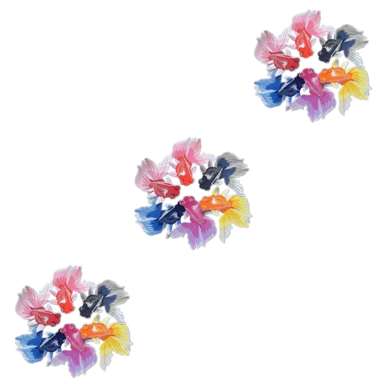 Patch de tissu de poisson rouge brodé coloré pour customiser vos vêtements créatifs