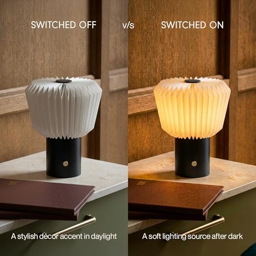 Image of FIG Living Touch Sensor Portable Table Lamp |Secret Santa Gift | USB-C Rechargeable | 3 Brightness Levels | Home Office, Study & Gifting Decor Light (Bouquet | Portable)