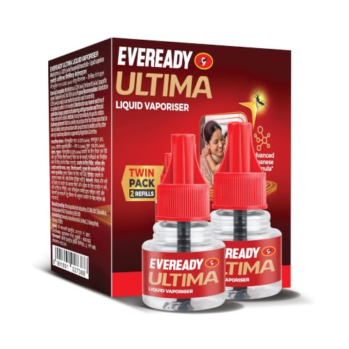 Image of Eveready Ultima Mosquito Repellent Refill, Fits All Machines, Advanced Japanese Formula, 100% Protection from Dengue, Chikungunya & Malaria, Pack of 2