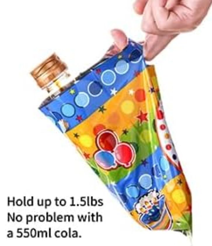 Image of VRB Dec 48pcs Foil Guddy Bags, Happy Birthday Party Return Gift Bags for Boys and Girls, Colorful Gift Bags