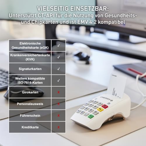 CHERRY Smart Terminal ST-2100, USB-Chipkartenleser mit 16 Tasten, Weiß – Ansicht 3