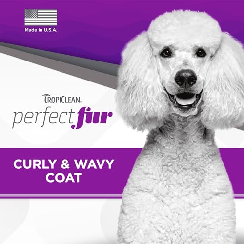 TropiClean Perfect Fur Natural Detangling Dog Shampoo for Doodles, Poodles, and Breeds with Curly Wavy Coats, Moisturizing Shampoo, Puppy Safe, 16oz. - Image 4