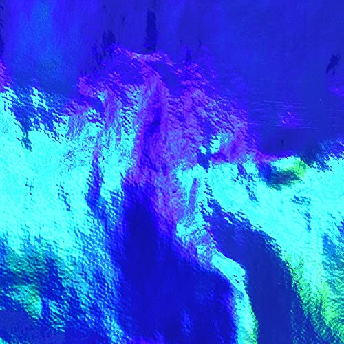 Holographic Laser Chrome Blue Car Vinyl Wrap Self Adhesive Glossy Laser Rainbow Color Change Vehicle Vinyl Film Sheet, 7.87'' X 11.81'' #TOP6