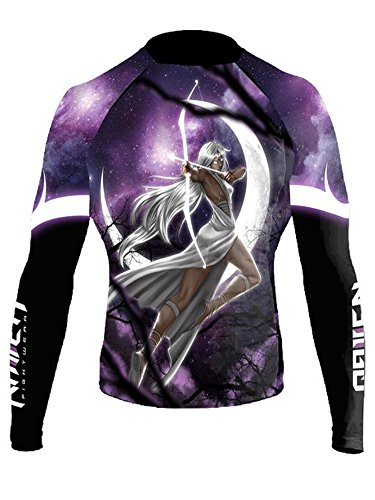 Raven Fightwear Women's The Gods of Greece Artemis Rash Guard MMA BJJ Black Medium