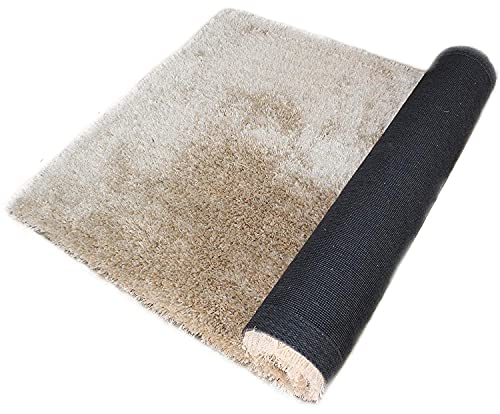 Image of Luxury Shaggy Rectangular Rugs Solid Plain Fluffy Fur Carpet For Home And Floor Floor Mat 6X8 Feet Microfiber & Polyster Modern Interior Floor Mat Beige