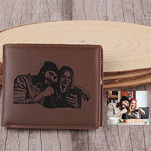 awofer Custom Wallets for Men Personalized Wallets Engraved Wallet, Leather Photo Wallet for Men, Perfect Gifts for Husband,Dad,Son,BF,Friend2