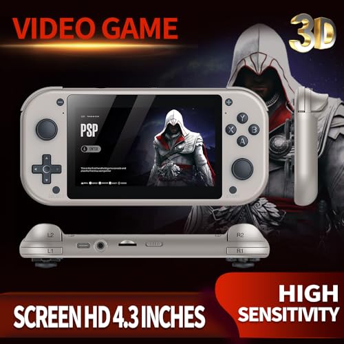 Image of M17 Retro Handheld Game Console 4.3 Inch LCD Screen Built-in 64GB Card 20000+ Classic games Video Game Console Emuelec System Retro Video Gaming Console 20+ Classic Simulators-Silver