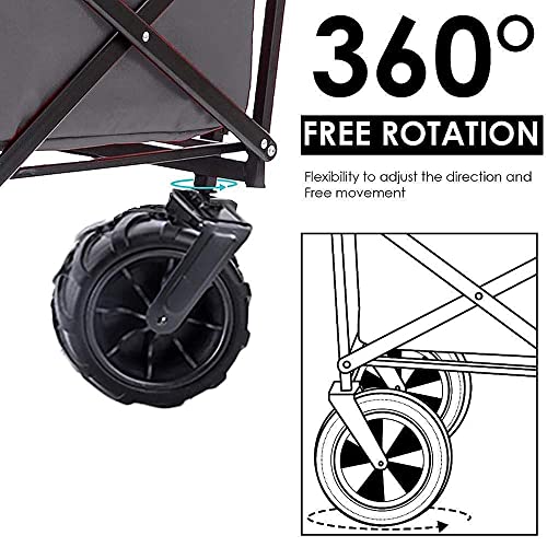 CCYENG Wäschewagen Handwagen, Trolley Gartenwagen Faltbarer Ziehwagen Handwagen Gartentransportwagen, Zusammenklappbarer Campingwagen Mit Futter, Zusammenklappbarer F – Bild 7