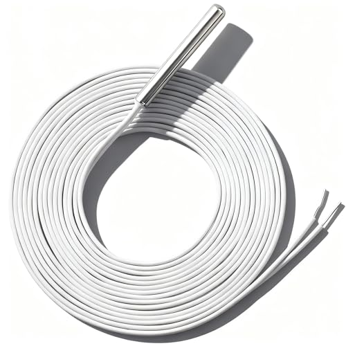079 Slab Sensor, 10ft NTC 10kΩ Thermistor (B Value 3892), 316 Stainless Steel Radiant Floor Temperature Sensor, for Tekmar 519/521/518/532/542, Replaces TEK079 TE-079, Thin Profile for Tile Retrofit