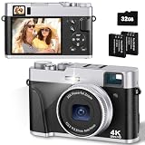 CAMKORY Fotocamera digitale 4K, 48 MP, messa a fuoco automatica con mirino ottico, zoom 16x