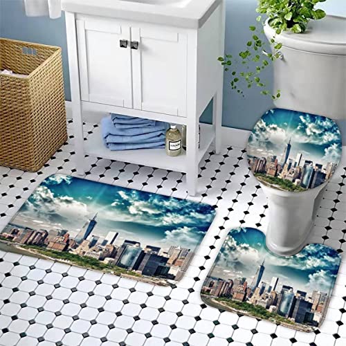 Badematten Set 3D 40x60 New York absorbierend 3-teiliges Badezimmerteppich-Set maschinenwaschbare weich badteppich… – Bild 4
