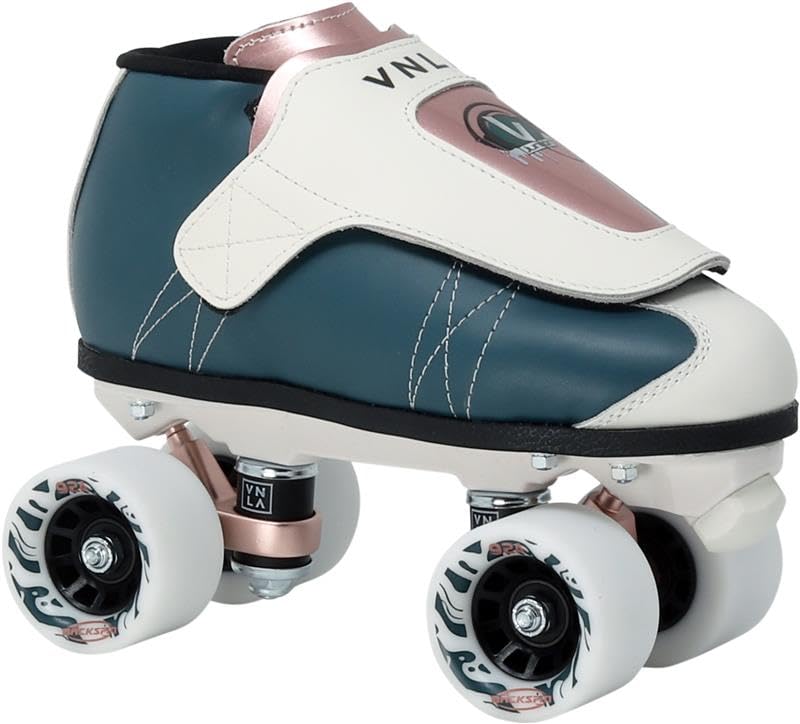 VNLA Jade Jam Roller Skates Indoor Jam & Rhythm Skates with Leather Boot - Backspin 62mm 92A Wheels - Vanilla Gorilla Plate - ABEC-9 Bearings - Mens 12