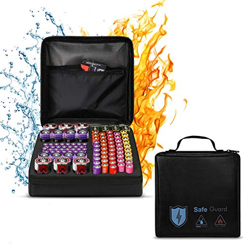 Organizador de baterías Almacenamiento incombustibles Estuche de Transporte Soporte Bolsa Impermeable Sostiene C D 9V AA AAA Litio 3V (Las baterías y el probador de batería no están incluidos)