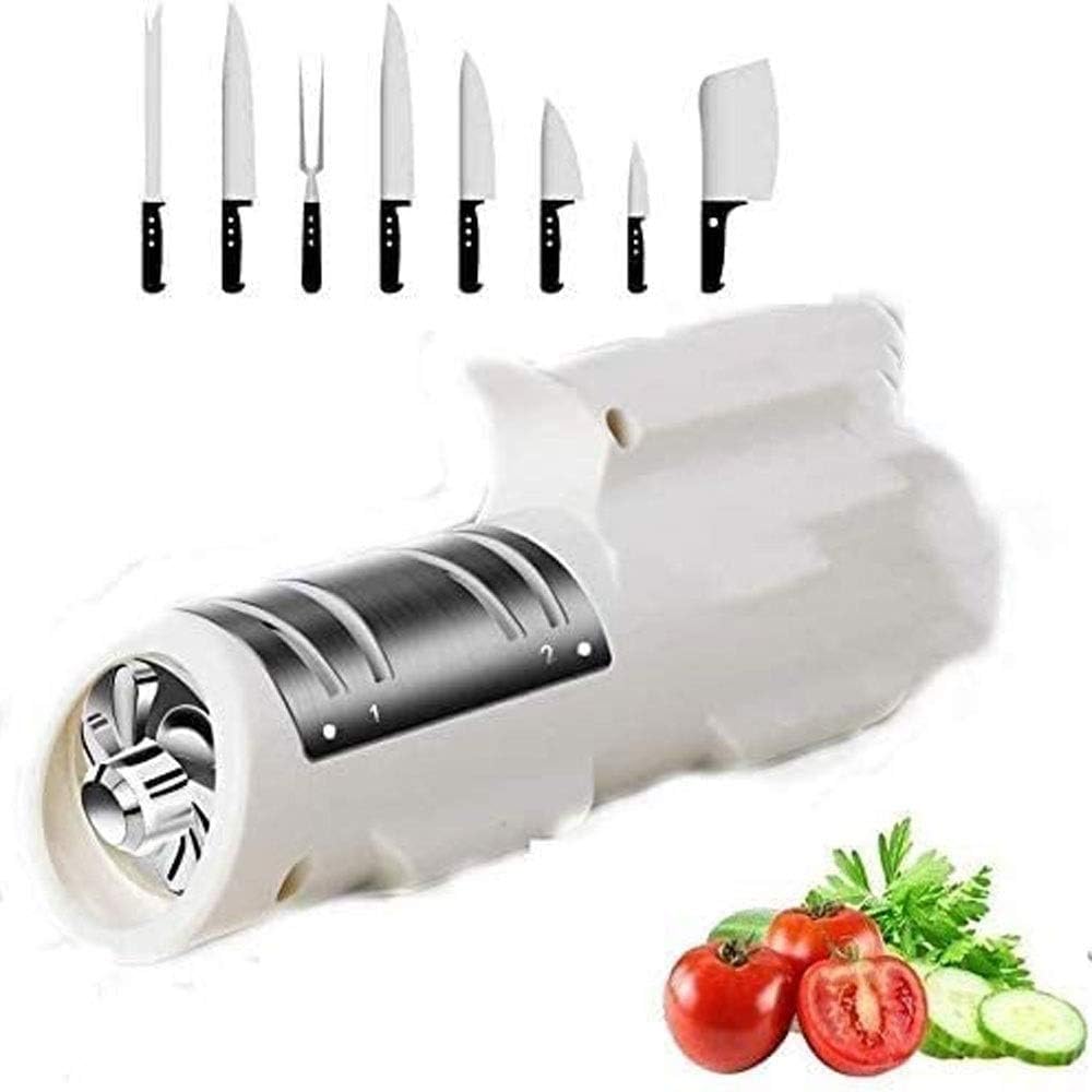 Knives Sharpener Kitchen Professional 4 in 1 Blade Sharpening Tool Tungsten Steel/Diamond Polish Grind Out A Sharp Bling Knife Chefs Best Choice Color White