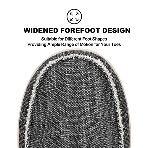 Mens Slip On Shoes, Canvas Loafers With Arch Support, Orthopedic Casual Sneakers For Plantar Fasciitis, Indoor & Outdoor Walking Slippers Shoes For Pain Relief (9, Black) #TOP2