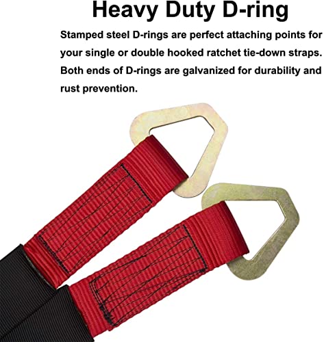 Bang4buck 4 Pieces 2"x 36" Tow Strap Car Hauler Axle Straps Truck Wrecker Wheel Tie Down Strap with 10,000 Lb Breaking Strength - Thumbnail 3