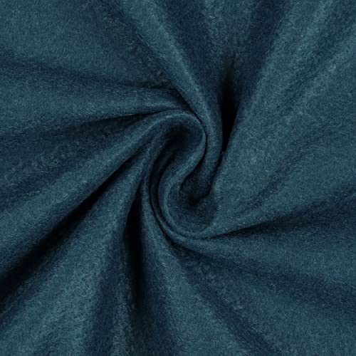 Mondo Tessuti - Cortes de tela tela Lenci - Fieltro 1 mm - Disponible en varios formatos y 60 colores (50 x 190 cm, petróleo melange)