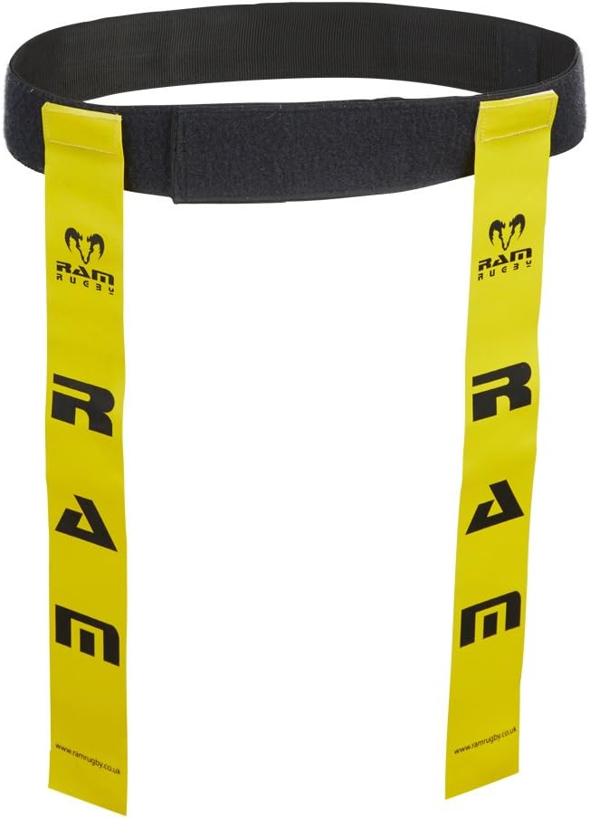 Ram Rugby Tag Rugby Belt Set (Waist 22” to 44”) – Durable Tag Rugby Belts - Includes 10 x Adjustable Belts with 20 x Tear-Away Tags - Ideal for Schools, Clubs & PE Sessions – In 3 colours & 2 sizes