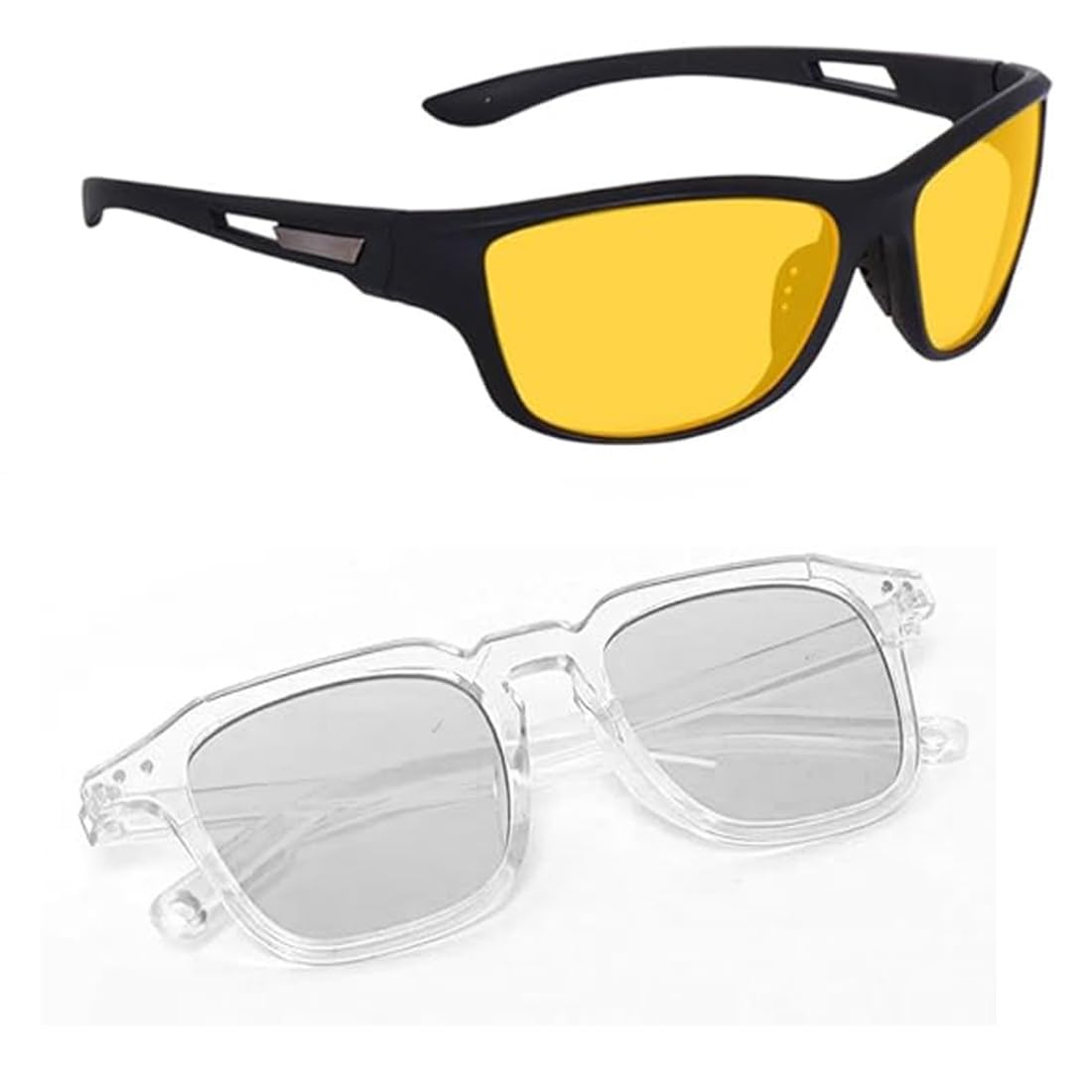 Night Driving HD Vision Glasses & Day Sunglass for Men & Women | Full-Rim Cover Eyewear for Driving, Cycling, Sports | Lightweight Flexible Optical Frame for All-Day Comfort -ND-17-image-38