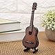 Miniatur Gitarre Modell Holz Musikinstrument mit Stand und Box Kinderzimmer Dekoration Kleine Handwerk Ornamente Wohnkultur (Braun 14cm)
