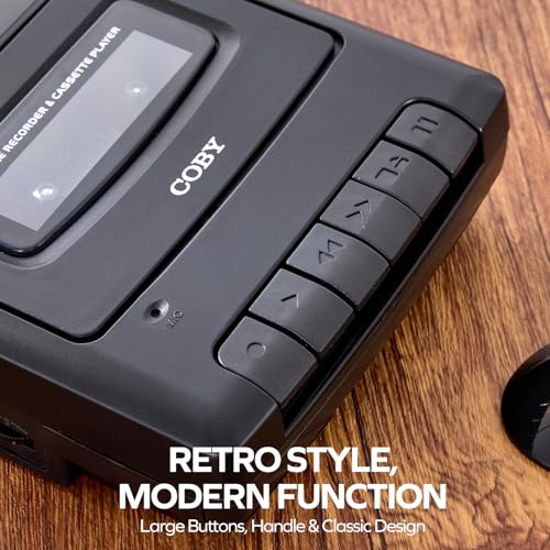 Image of Cassette Tape Player & Voice Recorder, Standing Mic, Built-in Speaker, Aux | Portable, Dual AC /Battery Power, 3.5Mm Headphone Jack, Large Easy-Use Buttons, Retro Shoebox Design, Lectures & Seniors