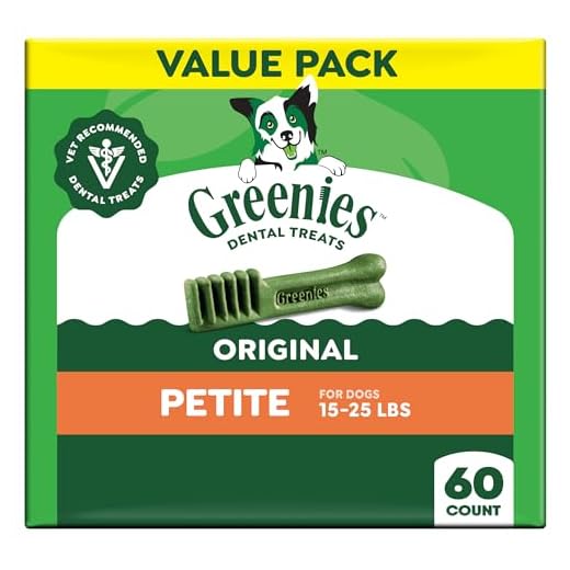 GREENIES Original Petite Natural Dog Dental Care Chews Oral Health Dog Treats, 36 oz. Pack (60 Treats)