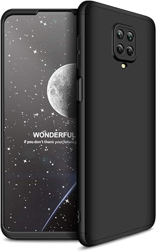 Compatible con Redmi Note 9S Case 3 en 1 360 grados Funda de cuerpo completo delgado duro PC plástico antiarañazos parachoques compatible con Xiaomi