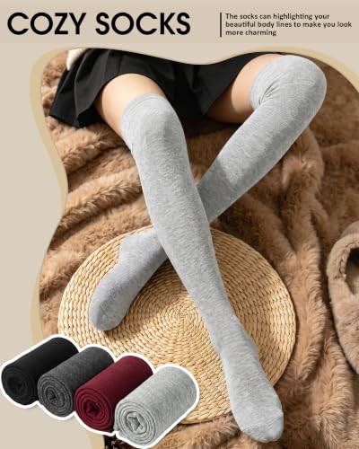 Image of Chalier Womens Thigh High Socks, Thigh Socks Stockings for Women