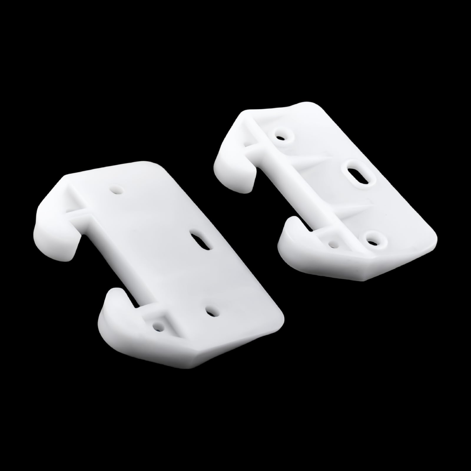 YiiSeeJo 10 Pcs White Drawer Guides Plastic with Screws, Drawer Guides Rear Drawer Replacement Guides Brackets Drawer Guides Bottom Mount for Furniture, Dressers, Wardrobe