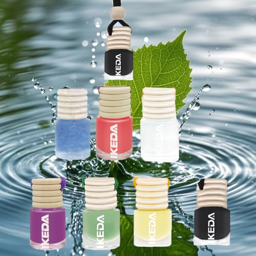 Image of ikeda fragrance Car Air Freshener, 2pcs 4ml Car Scents,45-Days Keep Fragrance,Automotive Hanging Diffuser Bottles,Remove Auto Odor Long-Lasting Fresh Air for Home Deodorizer (Glass, HA-MI-Malon)
