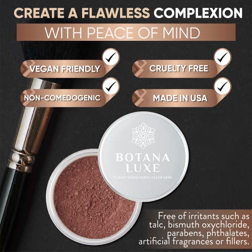 Luxe Loose Mineral Blush With Natural Pigments For All Skin Types - Lightweight, Silky Smooth, Long-Lasting, Clean, Hypoallergenic, Non-Comedogenic, Won't Clog Pores, Vegan, Cruelty Free, Blush 4G (Terra Cotta) #TOP1